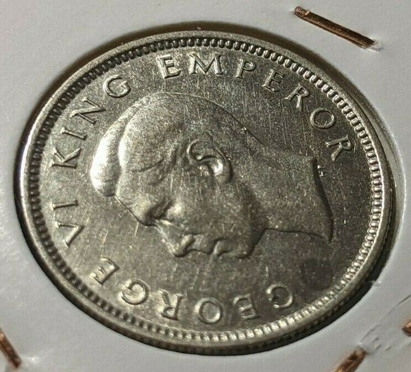 New Zealand 1937 6 Pence Sixpence 6d KM# 8 Cleaned #064
