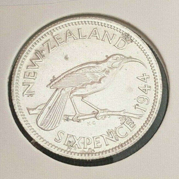 New Zealand 1944 6 Pence Sixpence 6d KM# 8 #054