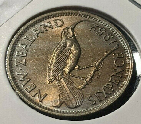 New Zealand 1952 6 Pence Sixpence 6d KM# 16 #032