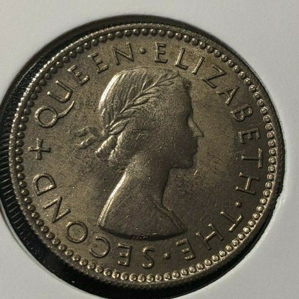 New Zealand 1953 6 Pence Sixpence 6d KM# 26.1 Scratches #012