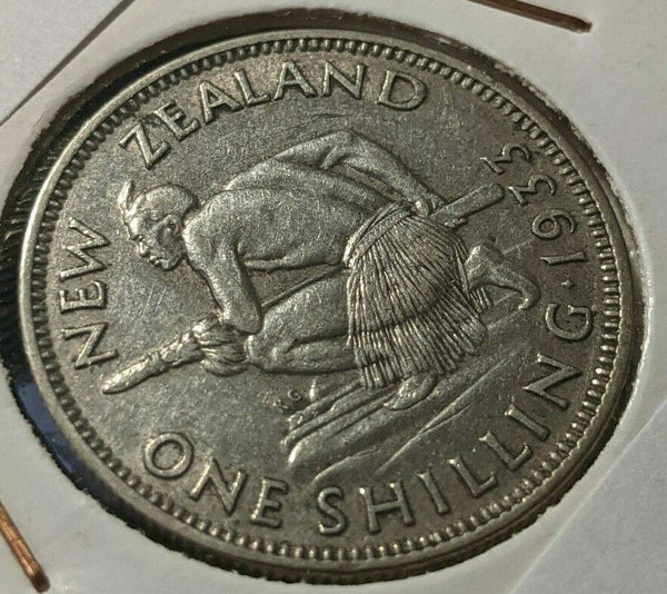 New Zealand 1933 Shilling KM# 3 Scratches #002