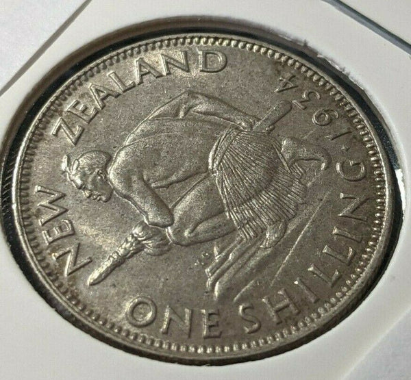 New Zealand 1934 Shilling KM# 3 Cleaned #016