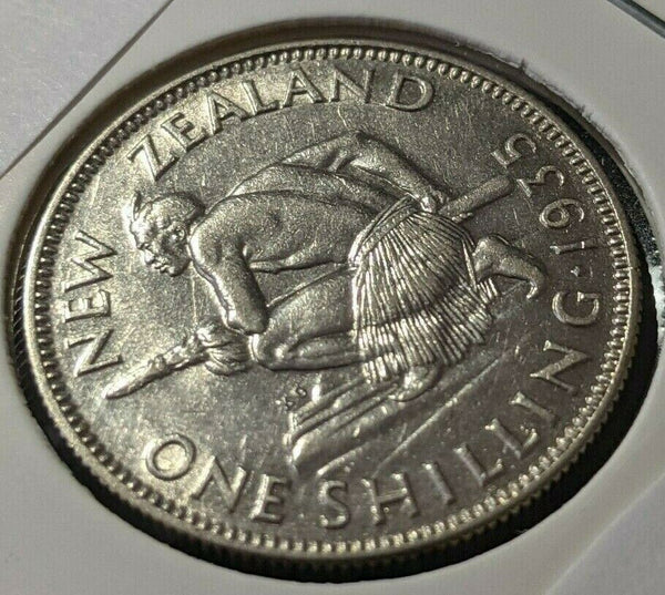 New Zealand 1935 Shilling KM# 3 Scratches #014