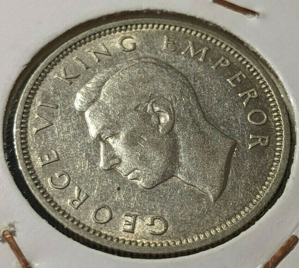 New Zealand 1940 Shilling KM# 9 Cleaned #095