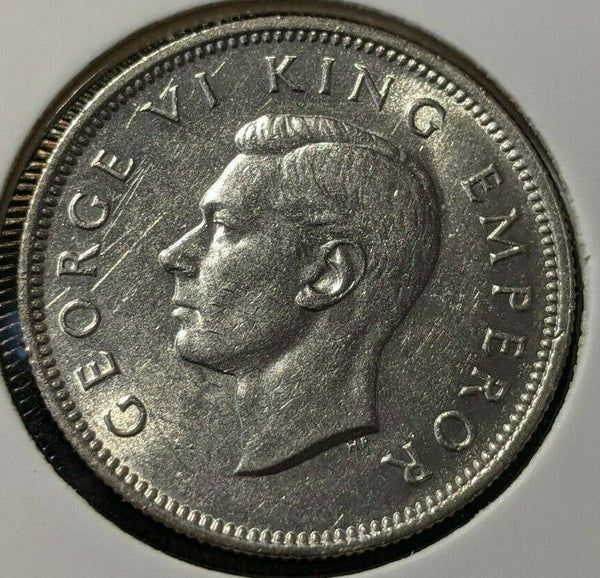 New Zealand 1945 Shilling KM# 9 Scratches #007