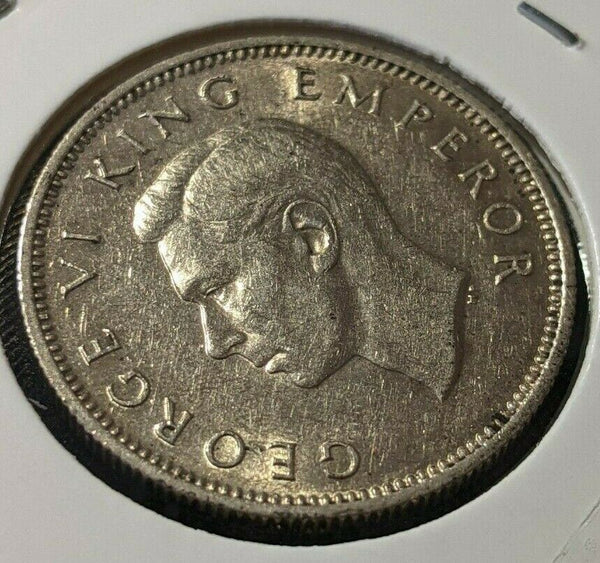 New Zealand 1946 Shilling KM# 9 Scratches #024