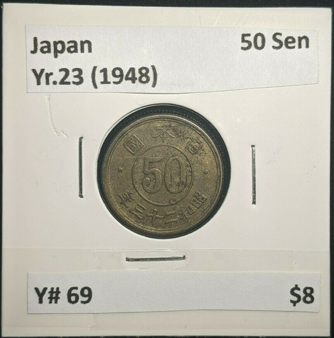 Japan Yr.23 (1948) 50 Sen Y# 69 #819   10B