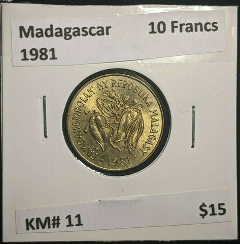 Madagascar 1981 10 Francs KM# 11 #100