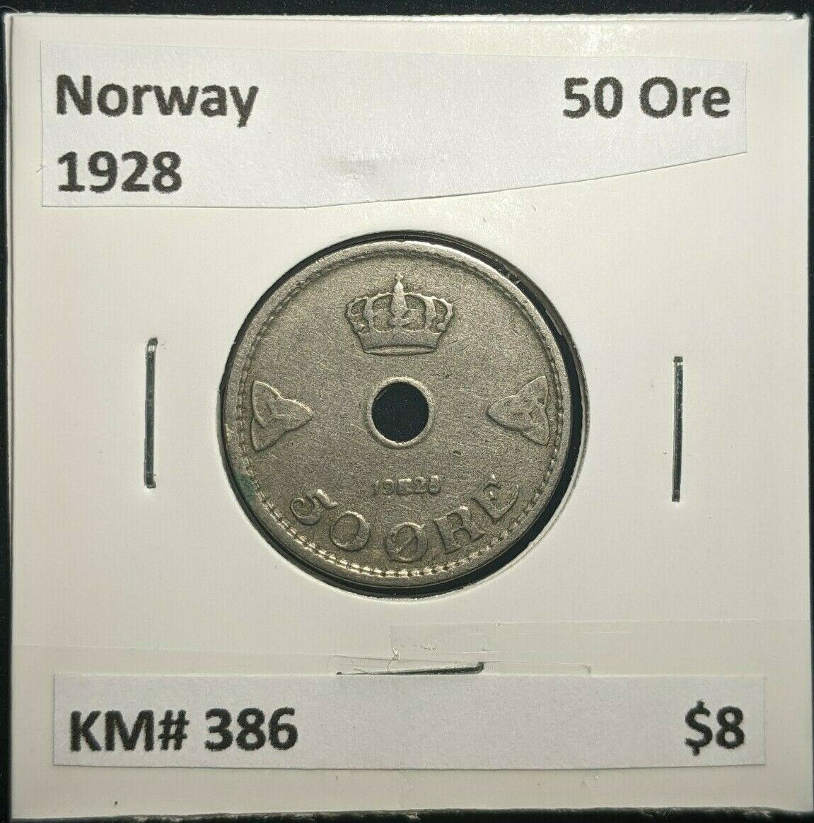 Norway 1928 50 Ore KM# 386 #1723