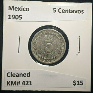 Mexico 1905 5 Centavos KM# 421 Cleaned #1462