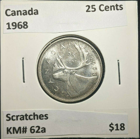 Canada 1968 25 Cents KM# 62a Scratches #70