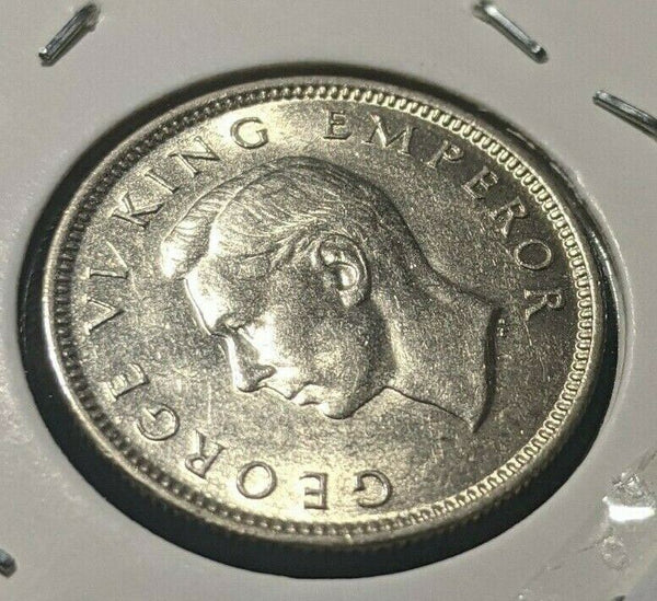 New Zealand 1943 6 Pence Sixpence 6d KM# 8 Scratches #065