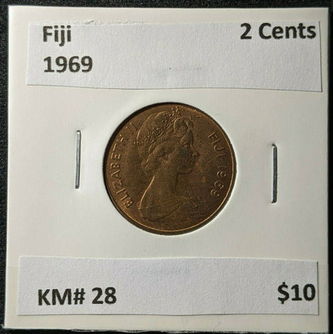 Fiji 1969 2 Cents KM# 28 #1831