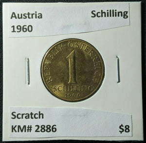 Austria 1960 Schilling KM# 2886 Scratch #1411    #15A