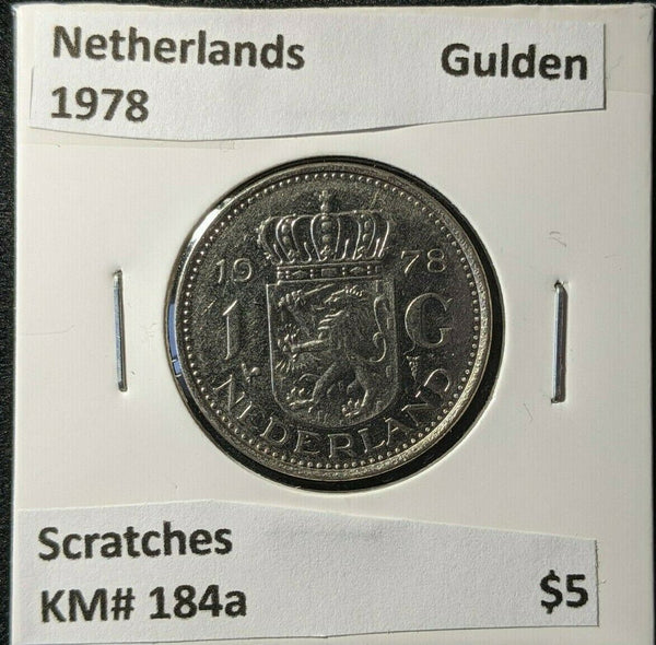 Netherlands 1978 Gulden KM# 184a Scratches #1907