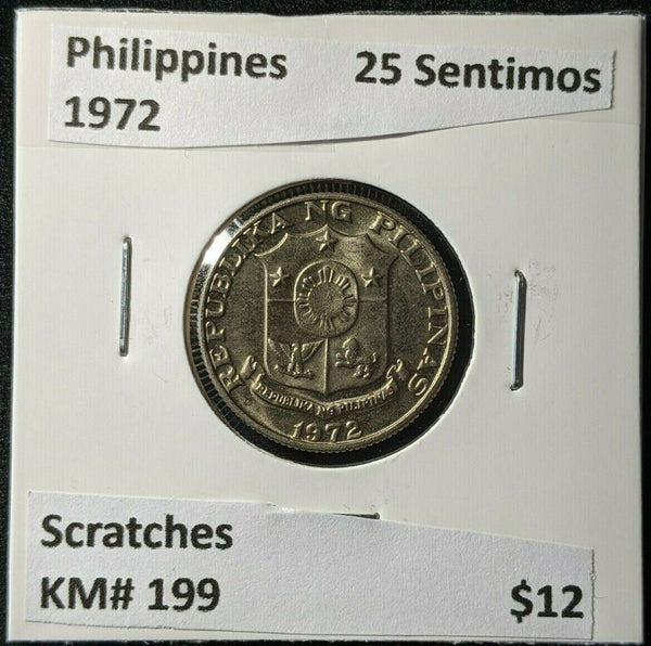 Philippines 1972 25 Sentimos KM# 199 Scratches #1850