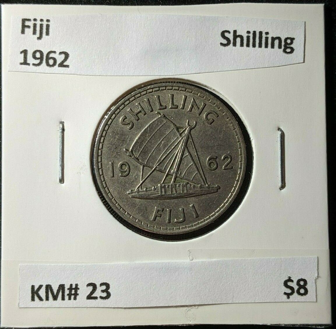 Fiji 1962 Shilling 1/- KM# 23 #1419