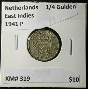Netherlands East Indies 1941 P 1/4 Gulden KM# 319 #2000