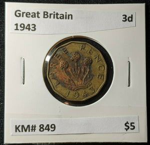 Great Britain 1943 3d Threepence KM# 849 #1995