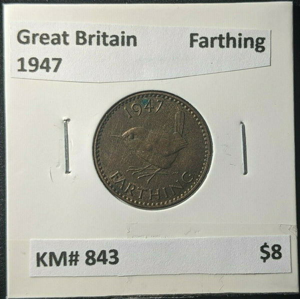 Great Britain 1947 Farthing 1/4dKM# 843 #1968      #16A