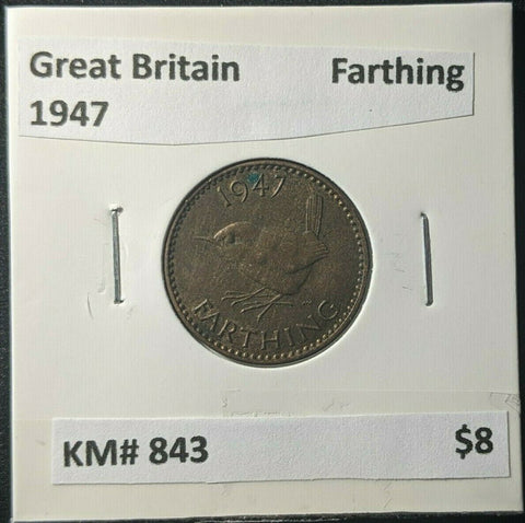 Great Britain 1947 Farthing 1/4dKM# 843 #1968      #16A