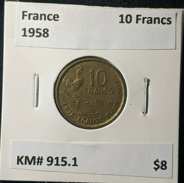 France 1958 10 Francs KM# 915.1 #1873