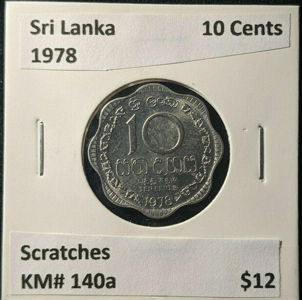 Sri Lanka 1978 10 Cents KM# 140a Scratches #1981  #18A