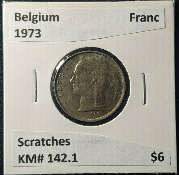 Belgium 1973 Franc KM# 142.1 Scratches #1992