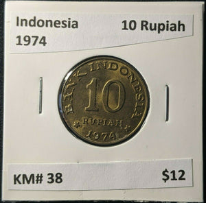 Indonesia 1974 10 Rupiah KM# 38 #1290
