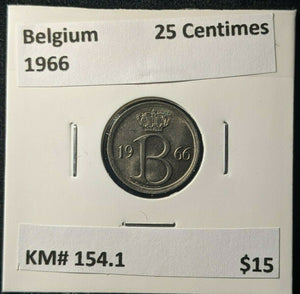 Belgium 1966 25 Centimes KM# 154.1 #1328