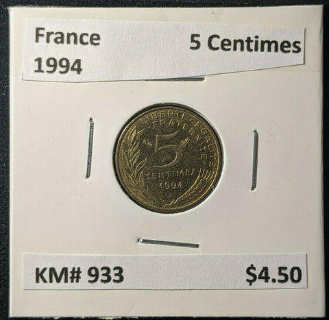 France 1994 5 Centimes KM# 933 #355
