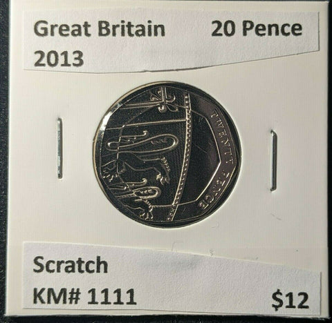 Great Britain 2013 20 Pence KM# 1111 Scratch #332