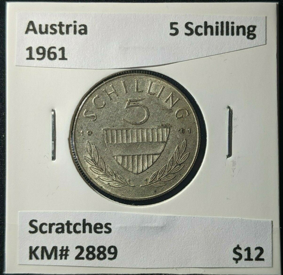 Austria 1961 5 Schilling KM# 2889 Scratches #415     #15A