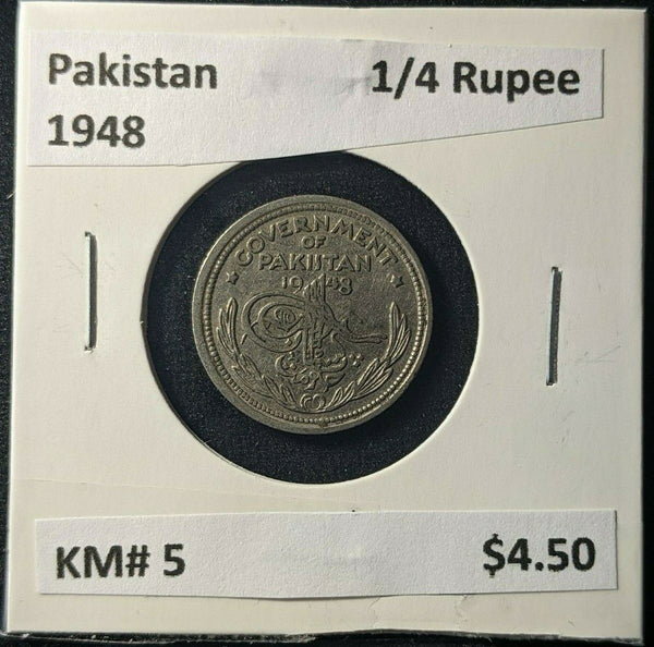 Pakistan 1948 1/4 Rupee KM# 5 #409