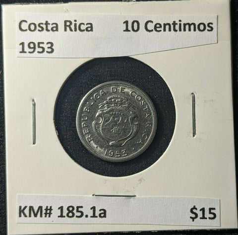 Costa Rica 1953 10 Centimos KM# 185.1a #444