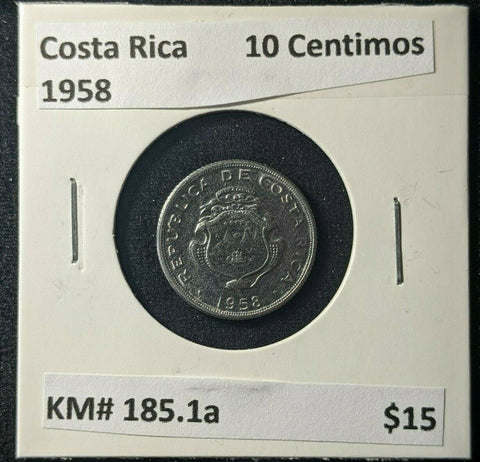 Costa Rica 1958 10 Centimos KM# 185.1a #473