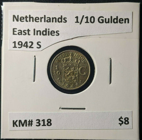 Netherlands East Indies 1942 S 1/10 Gulden KM# 318 #474