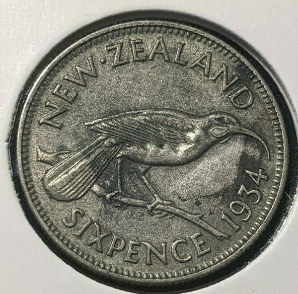 New Zealand 1934 6d sixpence KM# 2 #411