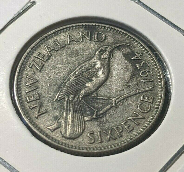 New Zealand 1934 6d sixpence KM# 2 #411