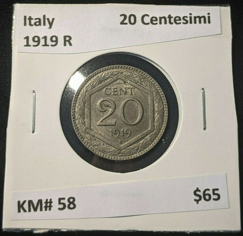 Italy 1919 R 20 Centesimi KM# 58 #445