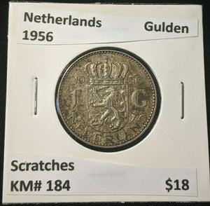 Netherlands 1956 Gulden KM# 184 Scratches #469