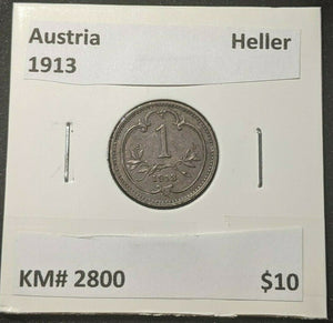 Austria 1913 Heller KM# 2800 #043   #15A