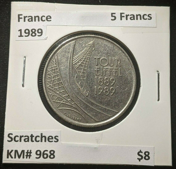 France 1989 5 Francs KM# 968 Scratches #243