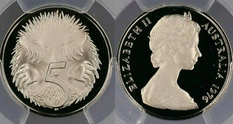 1976 PR70DCAM Five Cent 5c Echidna Australian PCGS