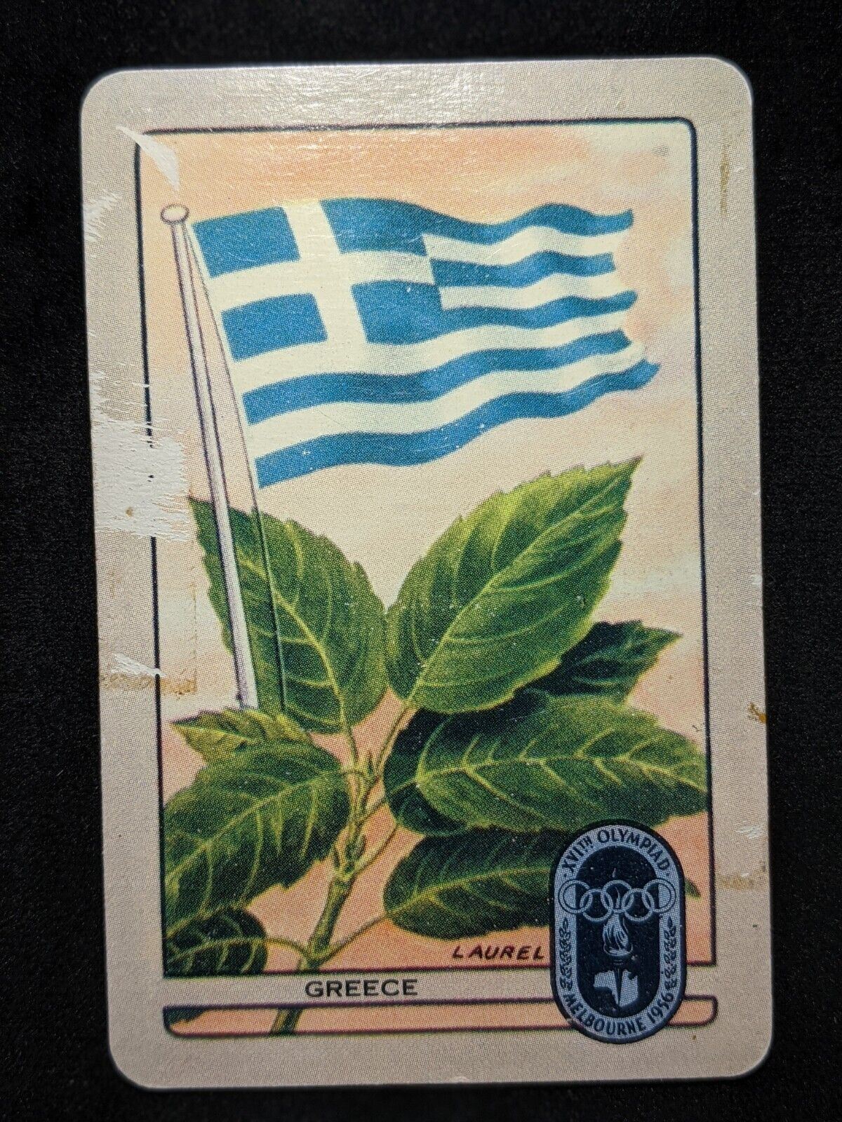 Coles Named Series Original 1950's 1956 Olympic Games Large Flag Greece #031