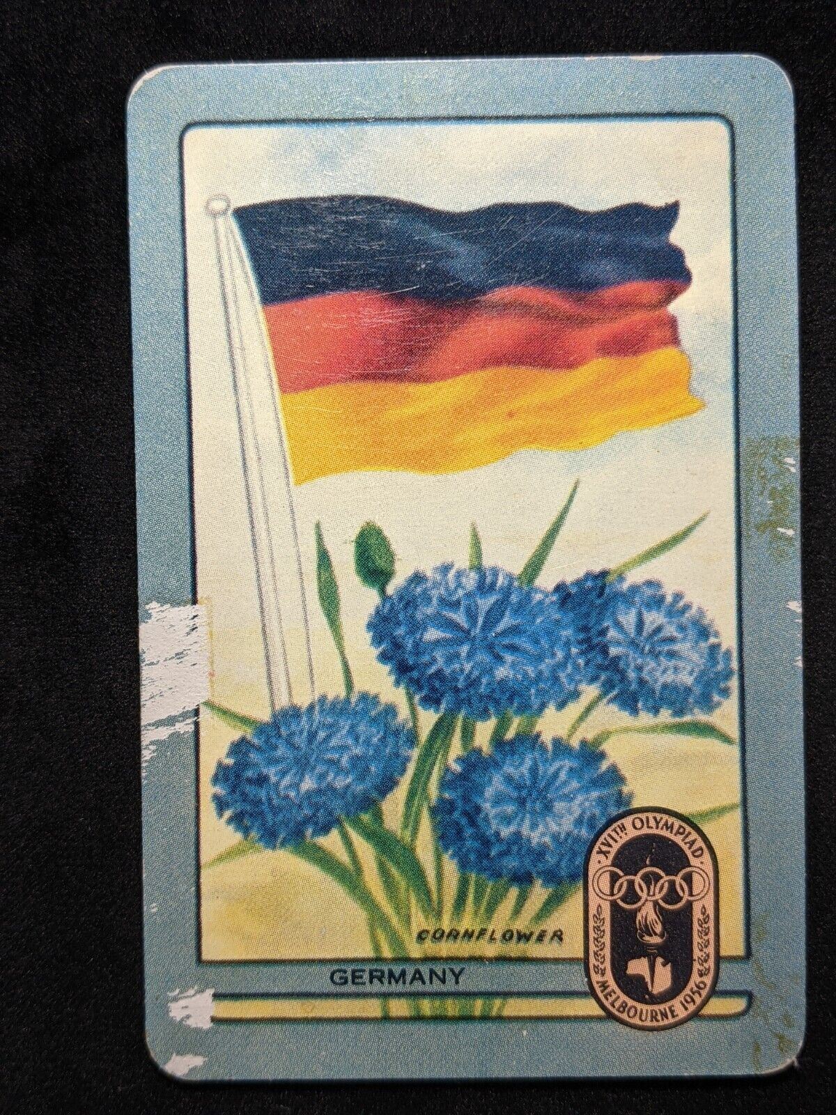 Coles Named Series Original 1950's 1956 Olympic Games Large Flag Germany #025