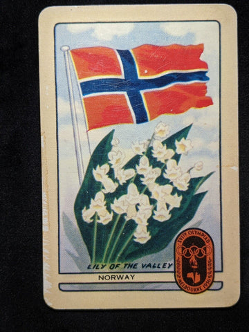 Coles Named Series Original 1950's 1956 Olympic Games Large Flag Norway #022