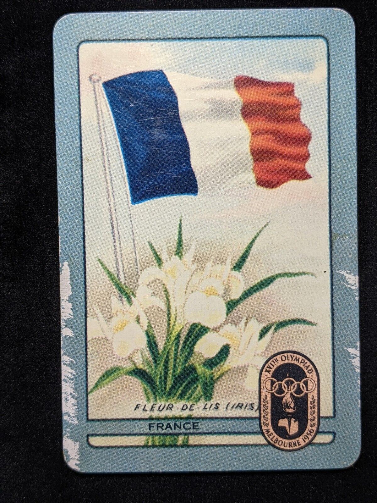 Coles Named Series Original 1950's 1956 Olympic Games Large Flag France #040