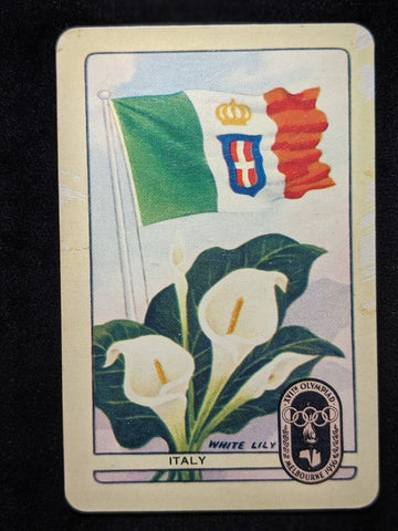 Coles Named Series Original 1950's 1956 Olympic Games Large Flag Italy #034