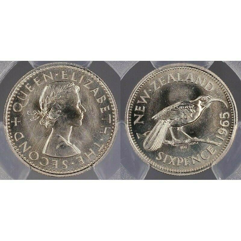 New Zealand 1965 Sixpence 6d PCGS MS67 FDC UNC   #588